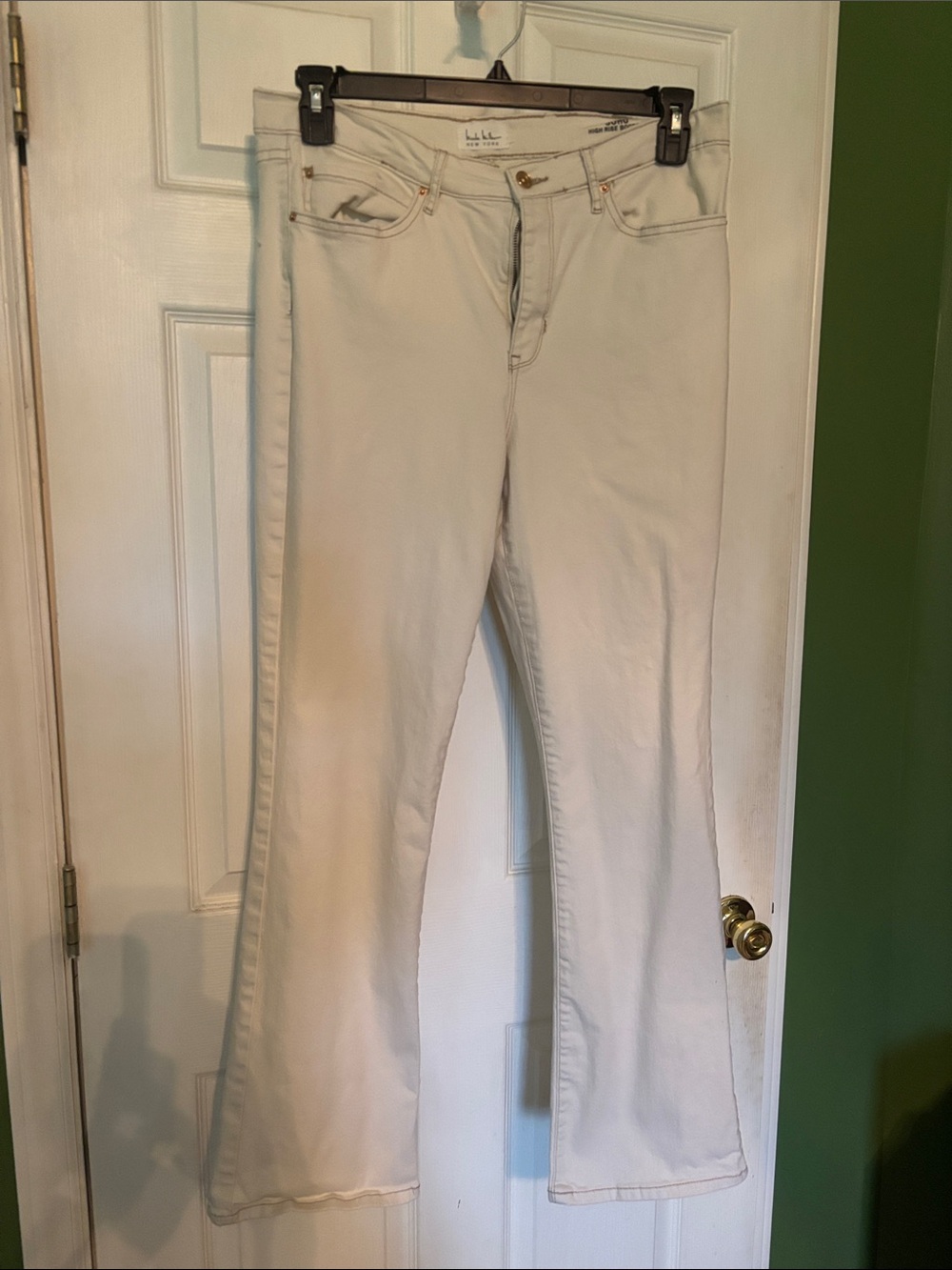 Nicole Miller Cream Flare Jeans